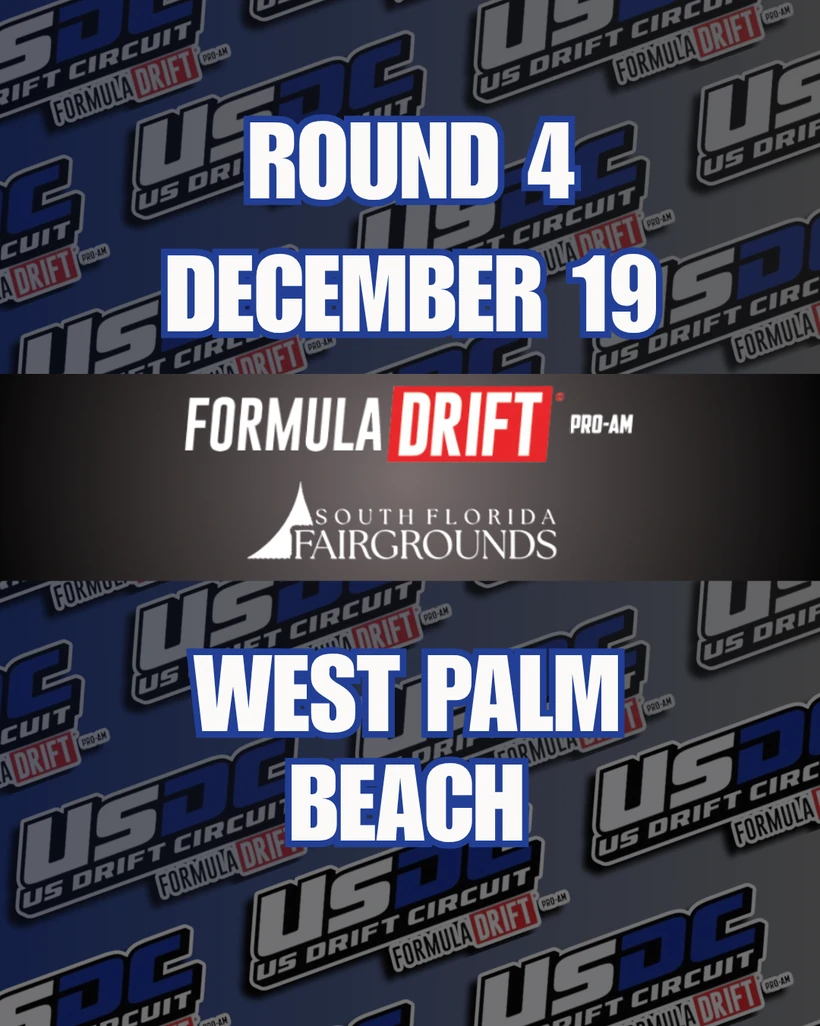 Official U.S. Drift Circuit artwork for Pro-Am Round 4 on December 19 at the South Florida Fairgrounds
